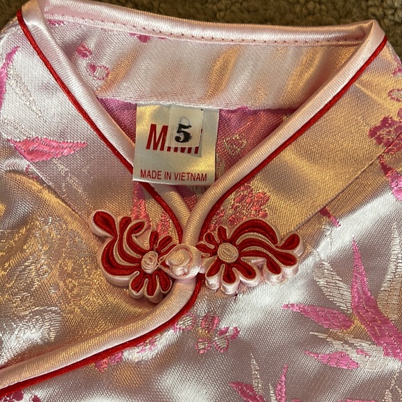 Little girls pink Asian PJ set - Picture 4 of 7